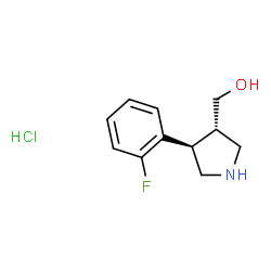 ChemSpider 2D Image | [(3S,4R)-4-(2-fluorophenyl)pyrrolidin-3-yl]methanol hydrochloride | C11H15ClFNO