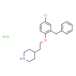 ChemSpider 2D Image | 4-(2-(2-benzyl-4-chlorophenoxy)ethyl)piperidine hydrochloride | C20H25Cl2NO