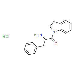 ChemSpider 2D Image | 2-amino-1-(2,3-dihydro-1H-indol-1-yl)-3-phenylpropan-1-one hydrochloride | C17H19ClN2O