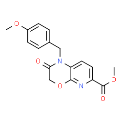 ChemSpider 2D Image | Methyl 1-(4-methoxybenzyl)-2-oxo-2,3-dihydro-1H-pyrido[2,3-b][1,4]oxazine-6-carboxylate | C17H16N2O5