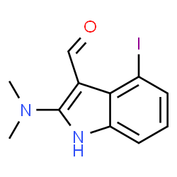 ChemSpider 2D Image | 2-(Dimethylamino)-4-iodo-1H-indole-3-carbaldehyde | C11H11IN2O