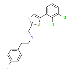 ChemSpider 2D Image | 2-(4-Chlorophenyl)-N-{[5-(2,3-dichlorophenyl)-1,3-thiazol-2-yl]methyl}ethanamine | C18H15Cl3N2S
