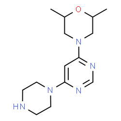 ChemSpider 2D Image | 2,6-Dimethyl-4-[6-(1-piperazinyl)-4-pyrimidinyl]morpholine | C14H23N5O