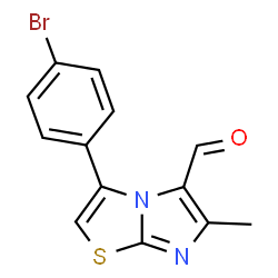 ChemSpider 2D Image | 3-(4-Bromophenyl)-6-methylimidazo[2,1-b][1,3]thiazole-5-carbaldehyde | C13H9BrN2OS