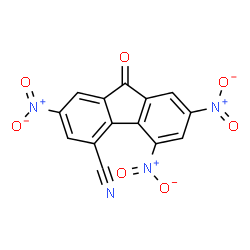 ChemSpider 2D Image | 2,5,7-Trinitro-9-oxo-9H-fluorene-4-carbonitrile | C14H4N4O7