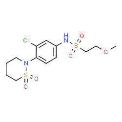 ChemSpider 2D Image | N-[3-Chloro-4-(1,1-dioxido-1,2-thiazinan-2-yl)phenyl]-2-methoxyethanesulfonamide | C13H19ClN2O5S2
