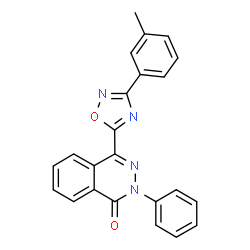ChemSpider 2D Image | 4-[3-(3-Methylphenyl)-1,2,4-oxadiazol-5-yl]-2-phenyl-1(2H)-phthalazinone | C23H16N4O2