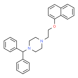 ChemSpider 2D Image | 1-(Diphenylmethyl)-4-[2-(1-naphthyloxy)ethyl]piperazine | C29H30N2O