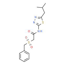 ChemSpider 2D Image | 2-(Benzylsulfonyl)-N-(5-isobutyl-1,3,4-thiadiazol-2-yl)acetamide | C15H19N3O3S2
