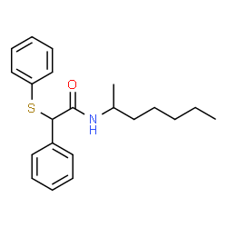 ChemSpider 2D Image | N-(2-Heptanyl)-2-phenyl-2-(phenylsulfanyl)acetamide | C21H27NOS