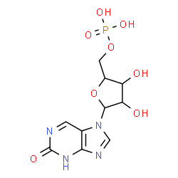 ChemSpider 2D Image | 7-(5-O-Phosphonopentofuranosyl)-3,7-dihydro-2H-purin-2-one | C10H13N4O8P