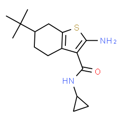 ChemSpider 2D Image | 2-Amino-6-tert-butyl-N-cyclopropyl-4,5,6,7-tetrahydro-1-benzothiophene-3-carboxamide | C16H24N2OS