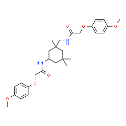 ChemSpider 2D Image | 2-(4-Methoxyphenoxy)-N-[3-({[(4-methoxyphenoxy)acetyl]amino}methyl)-3,5,5-trimethylcyclohexyl]acetamide | C28H38N2O6