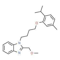 ChemSpider 2D Image | 1-[4-(2-Isopropyl-5-methylphenoxy)butyl]-2-(methoxymethyl)-1H-benzimidazole | C23H30N2O2