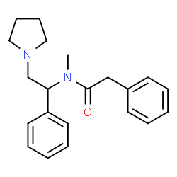 ChemSpider 2D Image | N-Methyl-2-phenyl-N-[1-phenyl-2-(1-pyrrolidinyl)ethyl]acetamide | C21H26N2O