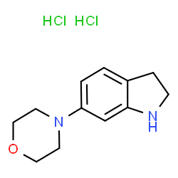 ChemSpider 2D Image | 6-(4-Morpholinyl)indoline dihydrochloride | C12H18Cl2N2O
