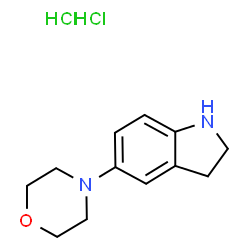 ChemSpider 2D Image | 5-(4-Morpholinyl)indoline dihydrochloride | C12H18Cl2N2O