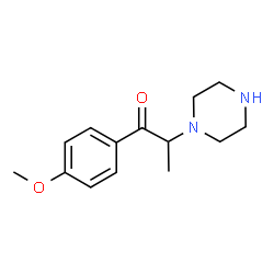 ChemSpider 2D Image | 1-(4-Methoxyphenyl)-2-(1-piperazinyl)-1-propanone | C14H20N2O2