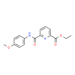ChemSpider 2D Image | Ethyl 6-[(4-methoxyphenyl)carbamoyl]-2-pyridinecarboxylate | C16H16N2O4