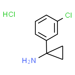 ChemSpider 2D Image | 1-(3-Chlorophenyl)cyclopropanamine hydrochloride | C9H11Cl2N