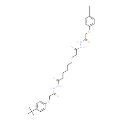 ChemSpider 2D Image | N'~1~,N'~9~-Bis{[4-(2-methyl-2-propanyl)phenoxy]acetyl}nonanedihydrazide | C33H48N4O6