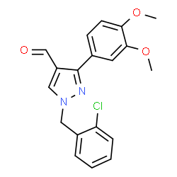 ChemSpider 2D Image | 1-(2-Chlorobenzyl)-3-(3,4-dimethoxyphenyl)-1H-pyrazole-4-carbaldehyde | C19H17ClN2O3