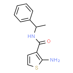ChemSpider 2D Image | 2-Amino-N-(1-phenylethyl)-3-thiophenecarboxamide | C13H14N2OS