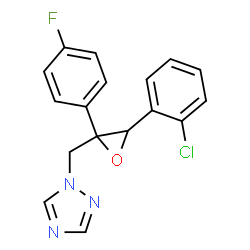 ChemSpider 2D Image | 1-[[3-(2-Chlorophenyl)-2-(4-fluorophenyl)oxiranyl]methyl]-1H-1,2,4-triazole | C17H13ClFN3O