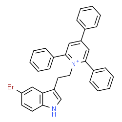 ChemSpider 2D Image | 1-[2-(5-Bromo-1H-indol-3-yl)ethyl]-2,4,6-triphenylpyridinium | C33H26BrN2
