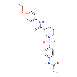 ChemSpider 2D Image | Methyl [4-({3-[(4-ethoxyphenyl)carbamoyl]-1-piperidinyl}sulfonyl)phenyl]carbamate | C22H27N3O6S