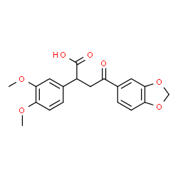 ChemSpider 2D Image | 4-(1,3-Benzodioxol-5-yl)-2-(3,4-dimethoxyphenyl)-4-oxobutanoic acid | C19H18O7