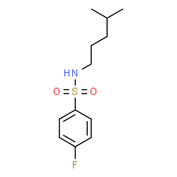 ChemSpider 2D Image | 4-Fluoro-N-(4-methylpentyl)benzenesulfonamide | C12H18FNO2S