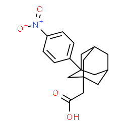 ChemSpider 2D Image | [3-(4-Nitrophenyl)adamantan-1-yl]acetic acid | C18H21NO4
