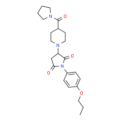 ChemSpider 2D Image | 1-(4-Propoxyphenyl)-3-[4-(1-pyrrolidinylcarbonyl)-1-piperidinyl]-2,5-pyrrolidinedione | C23H31N3O4