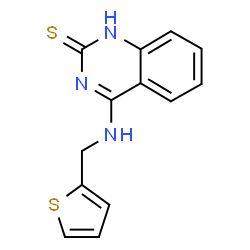 ChemSpider 2D Image | 4-[(2-Thienylmethyl)amino]-2(1H)-quinazolinethione | C13H11N3S2