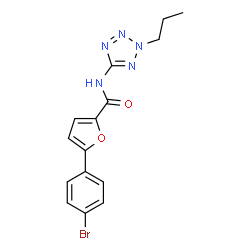 ChemSpider 2D Image | 5-(4-Bromophenyl)-N-(2-propyl-2H-tetrazol-5-yl)-2-furamide | C15H14BrN5O2