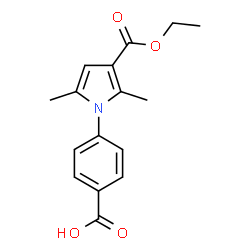 ChemSpider 2D Image | 4-[3-(ethoxycarbonyl)-2,5-dimethylpyrrol-1-yl]benzoic acid | C16H17NO4