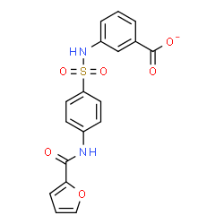 ChemSpider 2D Image | 3-({[4-(2-Furoylamino)phenyl]sulfonyl}amino)benzoate | C18H13N2O6S