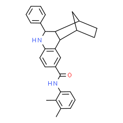 ChemSpider 2D Image | N-(2,3-Dimethylphenyl)-10-phenyl-9-azatetracyclo[10.2.1.0~2,11~.0~3,8~]pentadeca-3,5,7-triene-5-carboxamide | C29H30N2O