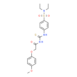 ChemSpider 2D Image | N-{[4-(Diethylsulfamoyl)phenyl]carbamothioyl}-2-(4-methoxyphenoxy)acetamide | C20H25N3O5S2