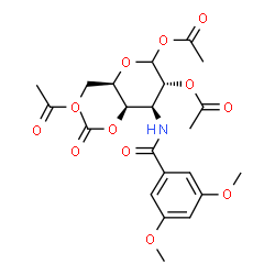 ChemSpider 2D Image | 1,2,4,6-Tetra-O-acetyl-3-(3,5-dimethoxybenzamido)-3-deoxy-D-galactopyranose | C23H29NO12