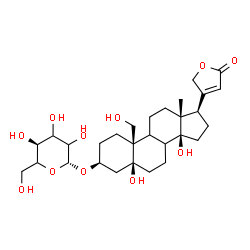 ChemSpider 2D Image | (3beta,5beta,8xi,9xi)-3-(beta-D-glycero-Hexopyranosyloxy)-5,14,19-trihydroxycard-20(22)-enolide | C29H44O11