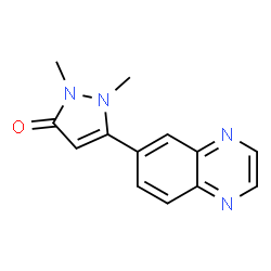 ChemSpider 2D Image | 1,2-Dimethyl-5-(quinoxalin-6-yl)-1H-pyrazol-3(2H)-one | C13H12N4O