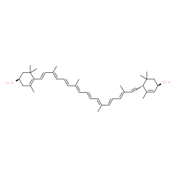 ChemSpider 2D Image | (3R,3'R,6R)-4,5-Didehydro-5,6-dihydro-beta,beta-carotene-3,3'-diol | C40H56O2