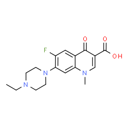 ChemSpider 2D Image | 7-(4-Ethyl-1-piperazinyl)-6-fluoro-1,4-dihydro-1-methyl-4-oxo-3-quinolinecarboxylic acid | C17H20FN3O3