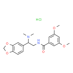 ChemSpider 2D Image | N-[2-(1,3-Benzodioxol-5-yl)-2-(dimethylamino)ethyl]-3,5-dimethoxybenzamide hydrochloride (1:1) | C20H25ClN2O5