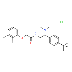 ChemSpider 2D Image | N-{2-(Dimethylamino)-2-[4-(2-methyl-2-propanyl)phenyl]ethyl}-2-(2,3-dimethylphenoxy)acetamide hydrochloride (1:1) | C24H35ClN2O2