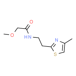 ChemSpider 2D Image | 2-Methoxy-N-[2-(4-methyl-1,3-thiazol-2-yl)ethyl]acetamide | C9H14N2O2S