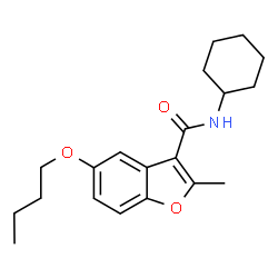 ChemSpider 2D Image | 5-Butoxy-N-cyclohexyl-2-methyl-1-benzofuran-3-carboxamide | C20H27NO3