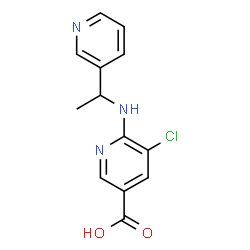 ChemSpider 2D Image | 5-chloro-6-[1-(3-pyridyl)ethylamino]pyridine-3-carboxylic acid | C13H12ClN3O2